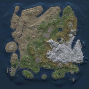 Thumbnail Rust Map: Procedural Map, Size: 3500, Seed: 42491, 13 Monuments