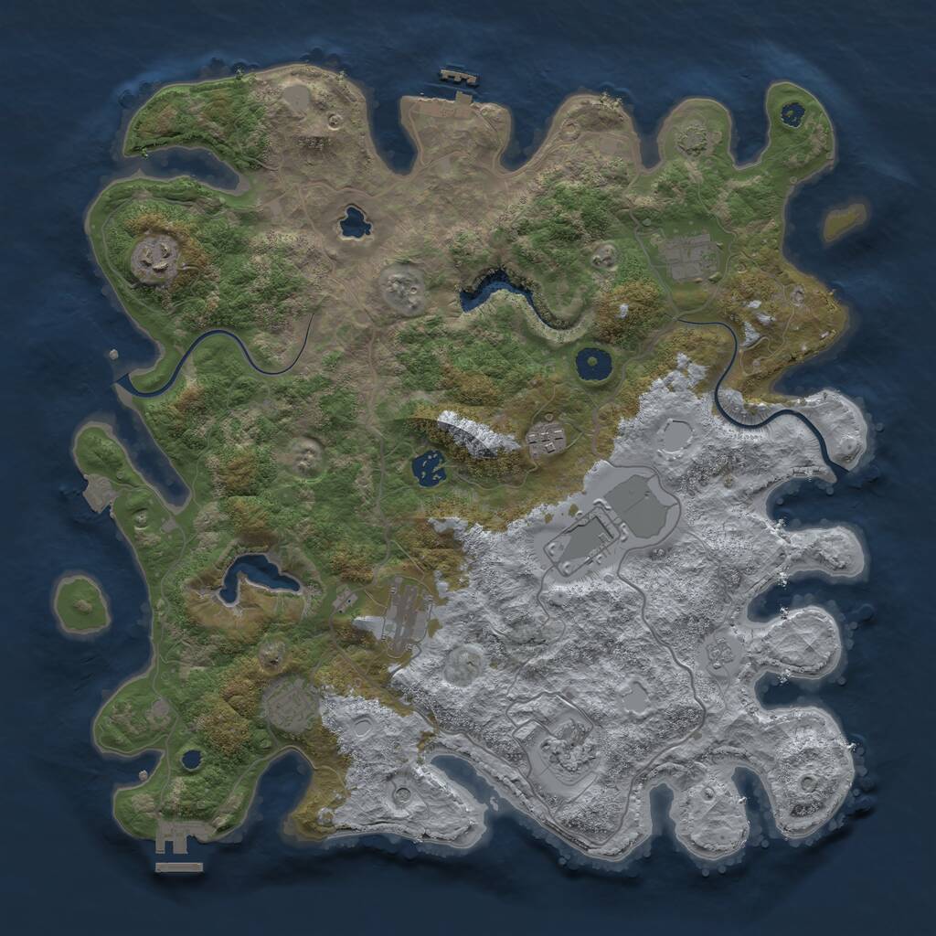 Rust Map: Procedural Map, Size: 4000, Seed: 752391824, 14 Monuments