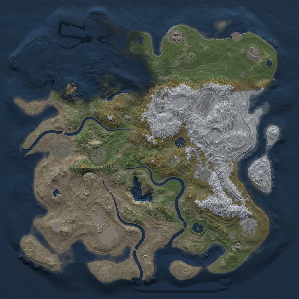 Rust Map: Procedural Map, Size: 4250, Seed: 3531647, 15 Monuments