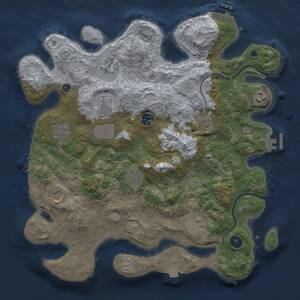Thumbnail Rust Map: Procedural Map, Size: 3750, Seed: 1806314643, 16 Monuments
