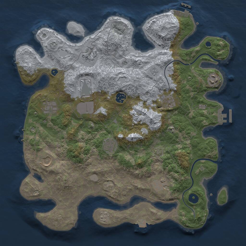 Rust Map: Procedural Map, Size: 3750, Seed: 1806314643, 16 Monuments