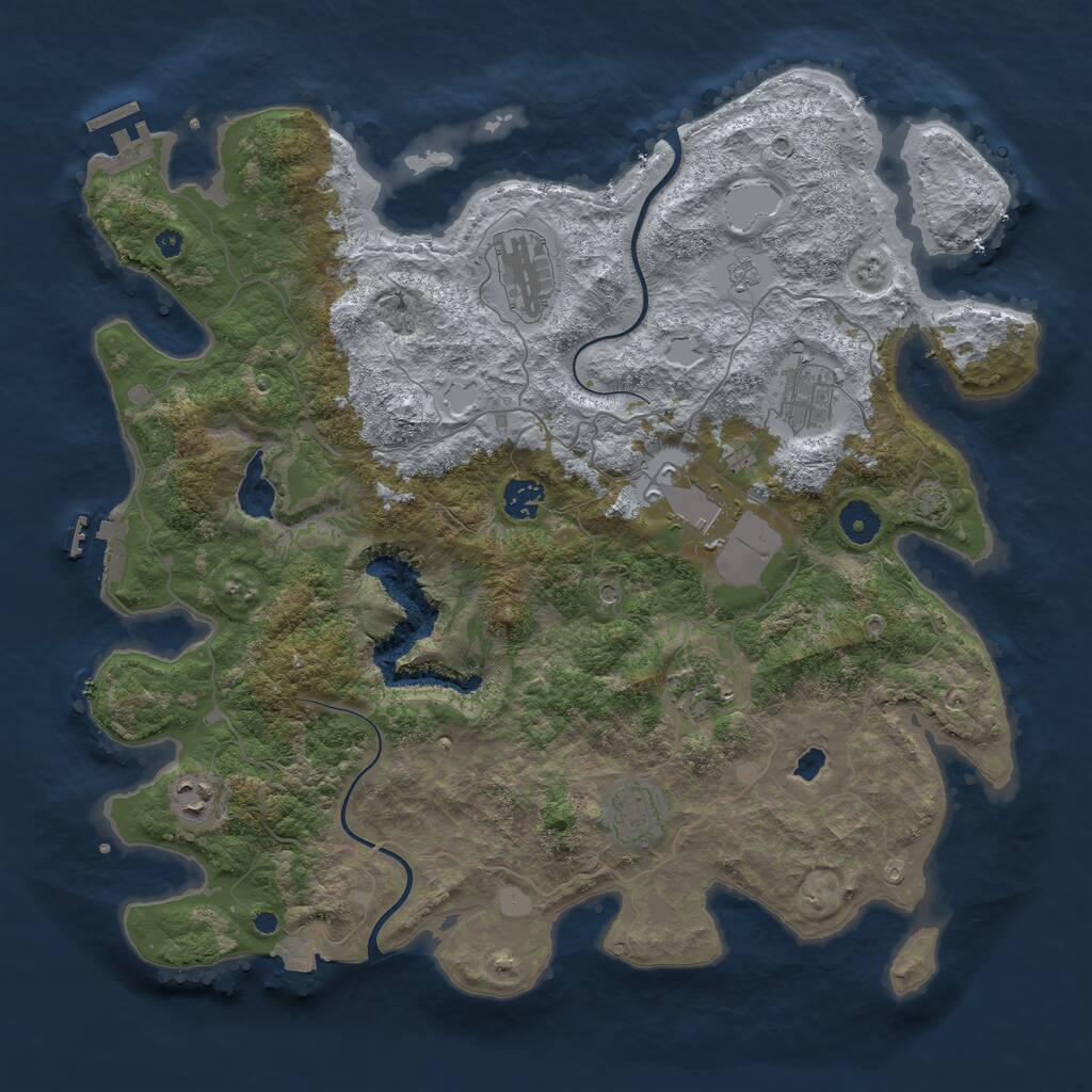 Rust Map: Procedural Map, Size: 4000, Seed: 569830478, 13 Monuments