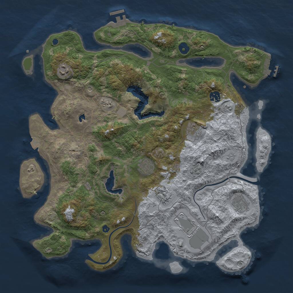 Rust Map: Procedural Map, Size: 4000, Seed: 1620008980, 14 Monuments