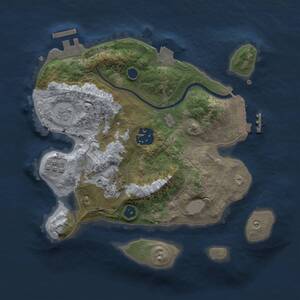 Thumbnail Rust Map: Procedural Map, Size: 2500, Seed: 1949481607, 7 Monuments