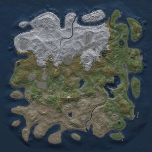Thumbnail Rust Map: Procedural Map, Size: 4200, Seed: 901486440, 14 Monuments