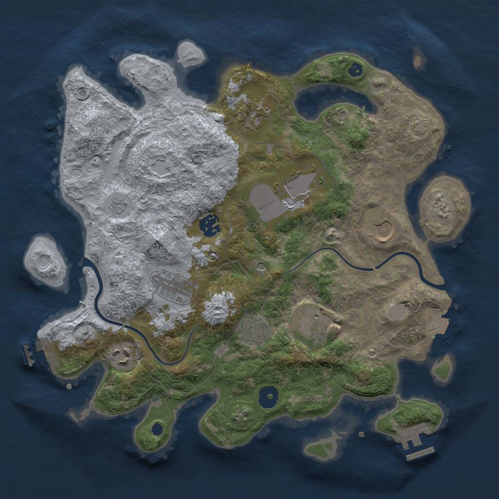 Rust Map: Procedural Map, Size: 3500, Seed: 1509380811, 14 Monuments