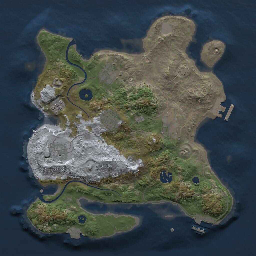 Rust Map: Procedural Map, Size: 3000, Seed: 982616004, 11 Monuments