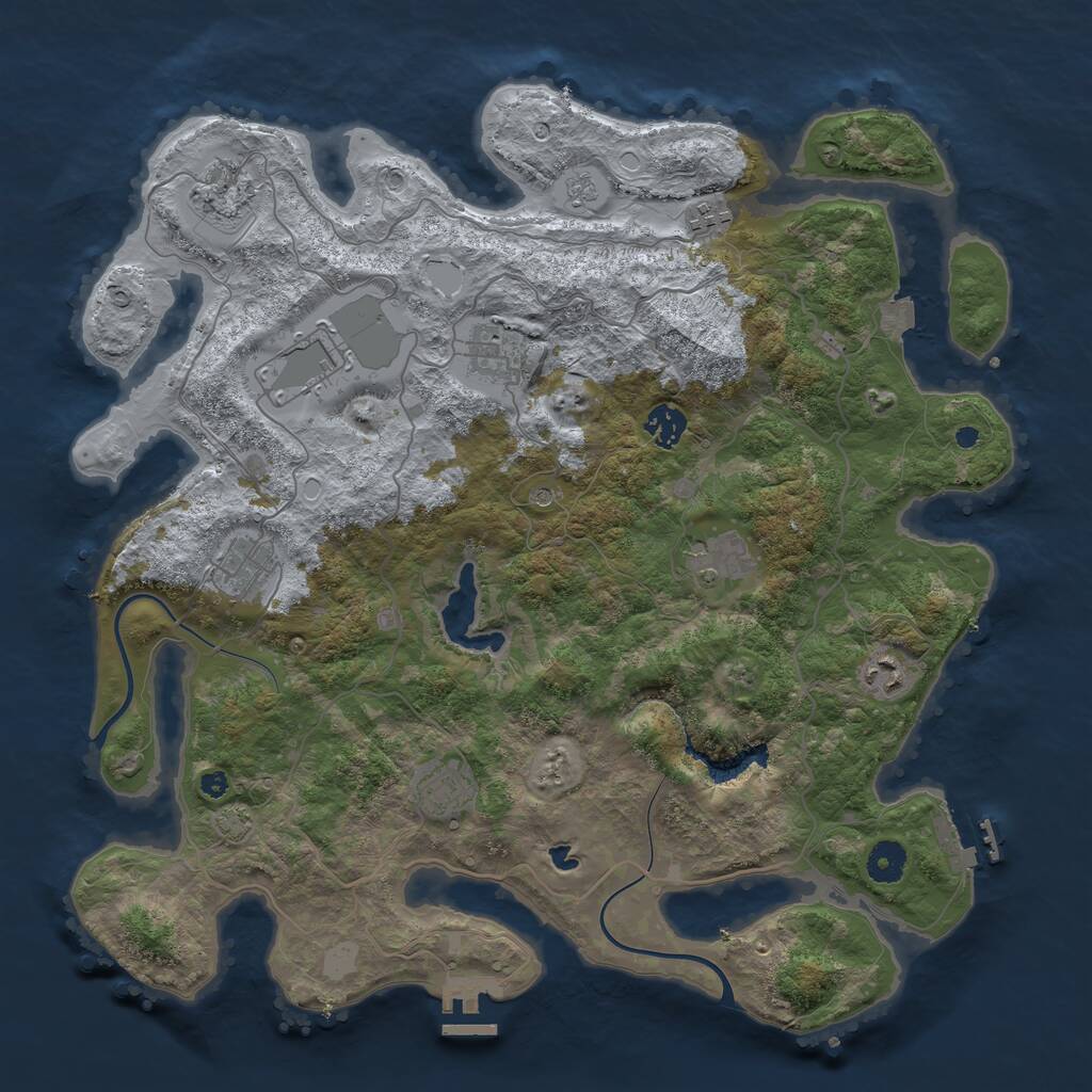 Rust Map: Procedural Map, Size: 4000, Seed: 75216863, 15 Monuments