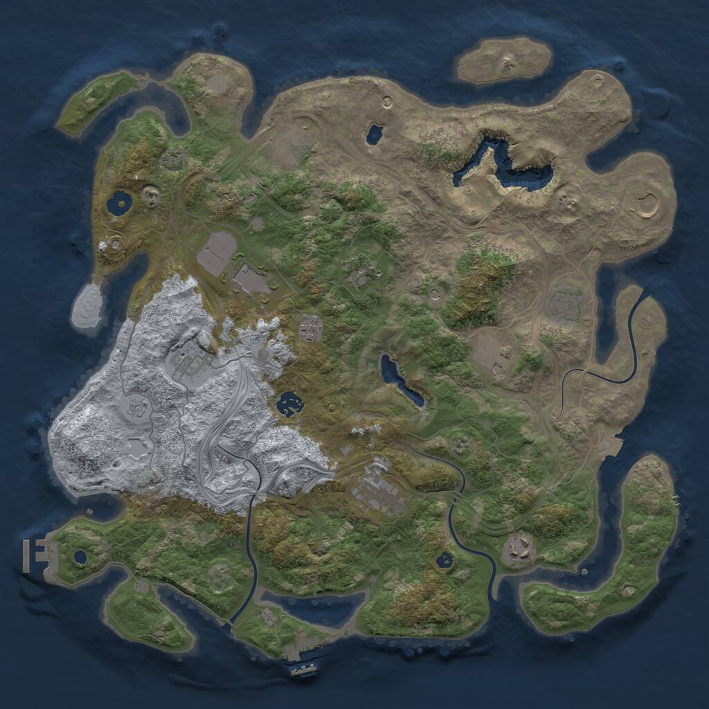 Rust Map: Procedural Map, Size: 4300, Seed: 111539, 17 Monuments