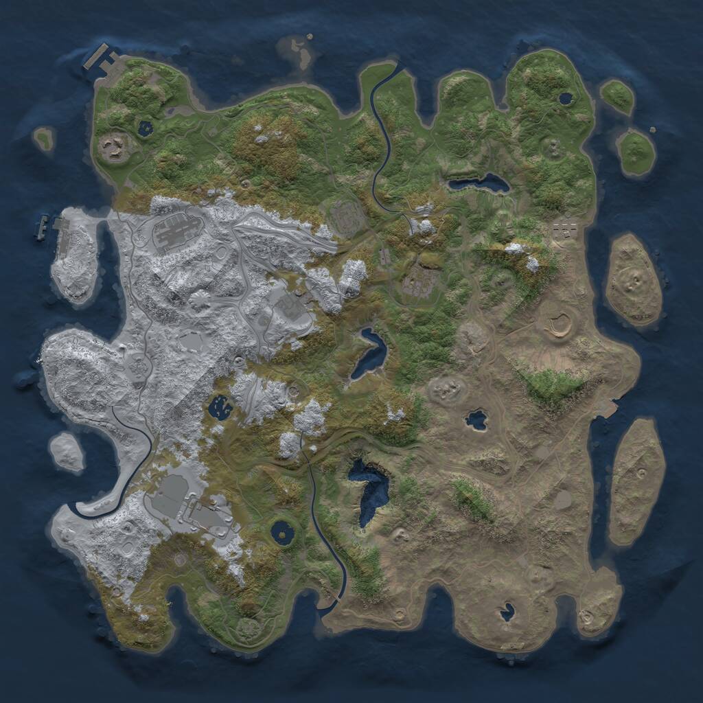 Rust Map: Procedural Map, Size: 4500, Seed: 8364632, 15 Monuments