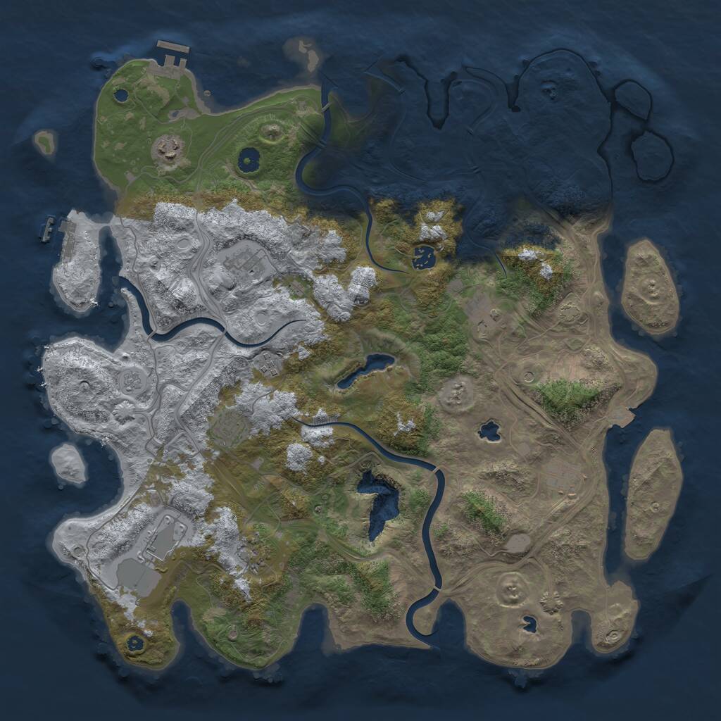 Rust Map: Procedural Map, Size: 4500, Seed: 8364632, 15 Monuments