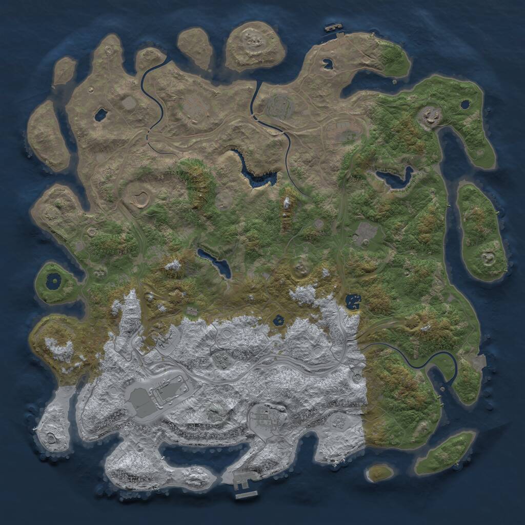 Rust Map: Procedural Map, Size: 4800, Seed: 959687571, 17 Monuments