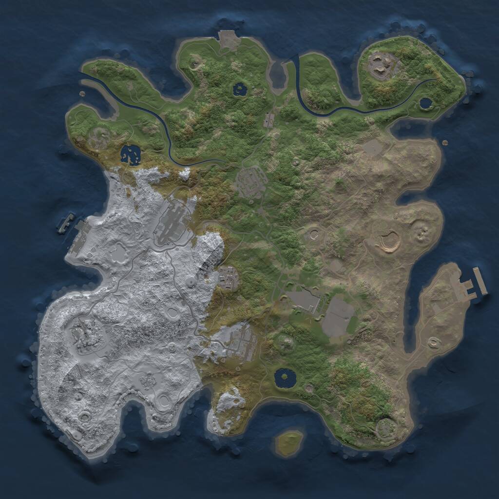 Rust Map: Procedural Map, Size: 3500, Seed: 426918381, 15 Monuments