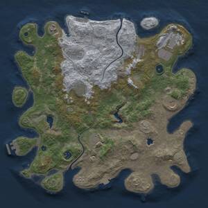 Thumbnail Rust Map: Procedural Map, Size: 4000, Seed: 1305959524, 15 Monuments