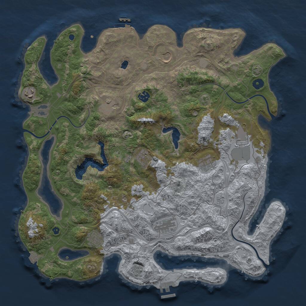 Rust Map: Procedural Map, Size: 4250, Seed: 277521493, 16 Monuments