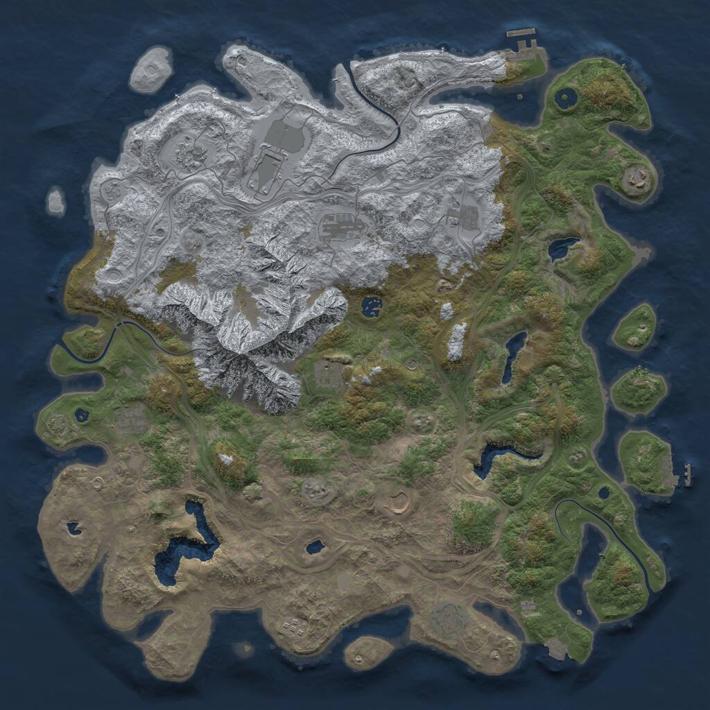 Rust Map: Procedural Map, Size: 5000, Seed: 11538, 17 Monuments