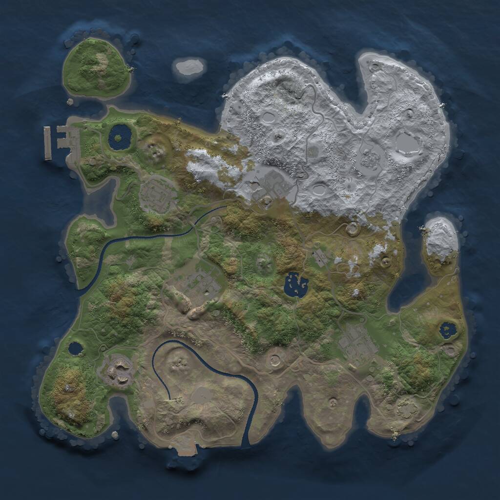 Rust Map: Procedural Map, Size: 3000, Seed: 1783100098, 11 Monuments