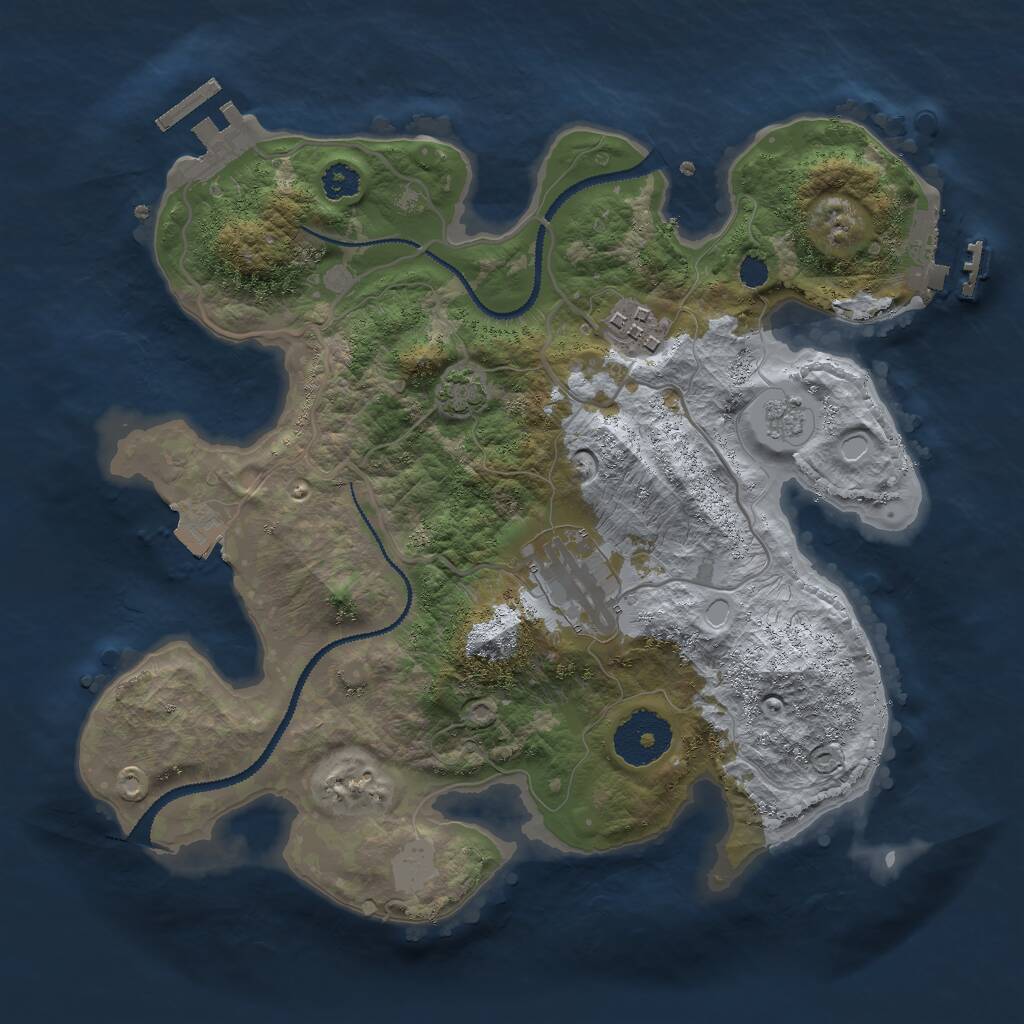 Rust Map: Procedural Map, Size: 2800, Seed: 23618, 7 Monuments