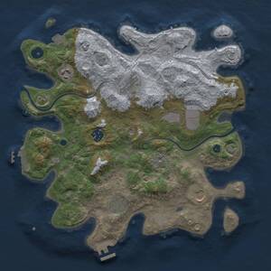 Thumbnail Rust Map: Procedural Map, Size: 3500, Seed: 793386257, 13 Monuments