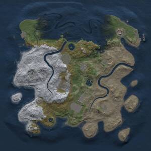 Thumbnail Rust Map: Procedural Map, Size: 3500, Seed: 612170210, 13 Monuments