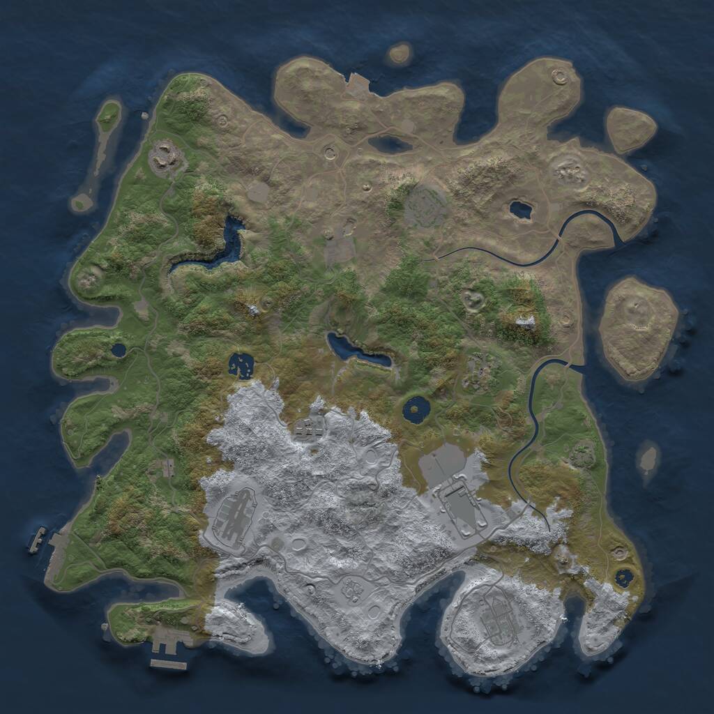 Rust Map: Procedural Map, Size: 4000, Seed: 275452, 15 Monuments