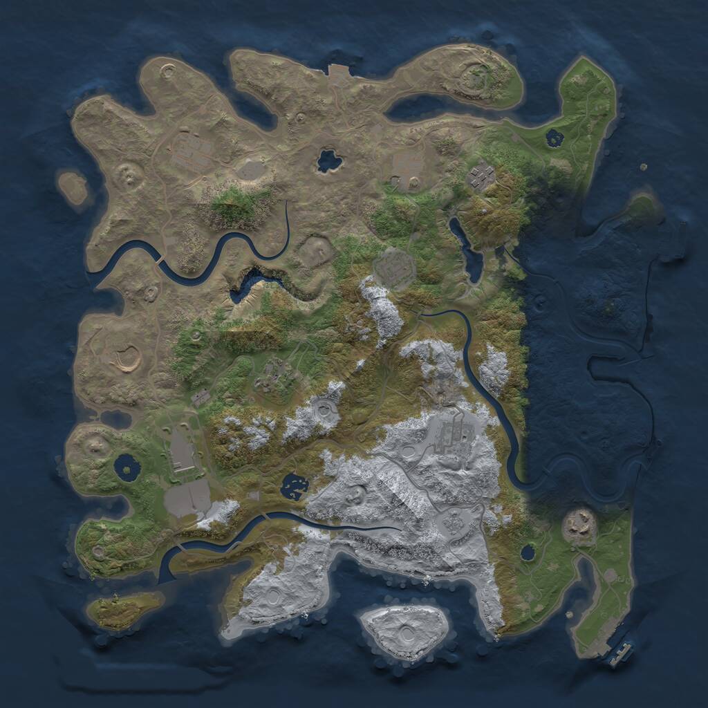 Rust Map: Procedural Map, Size: 4000, Seed: 79578, 16 Monuments