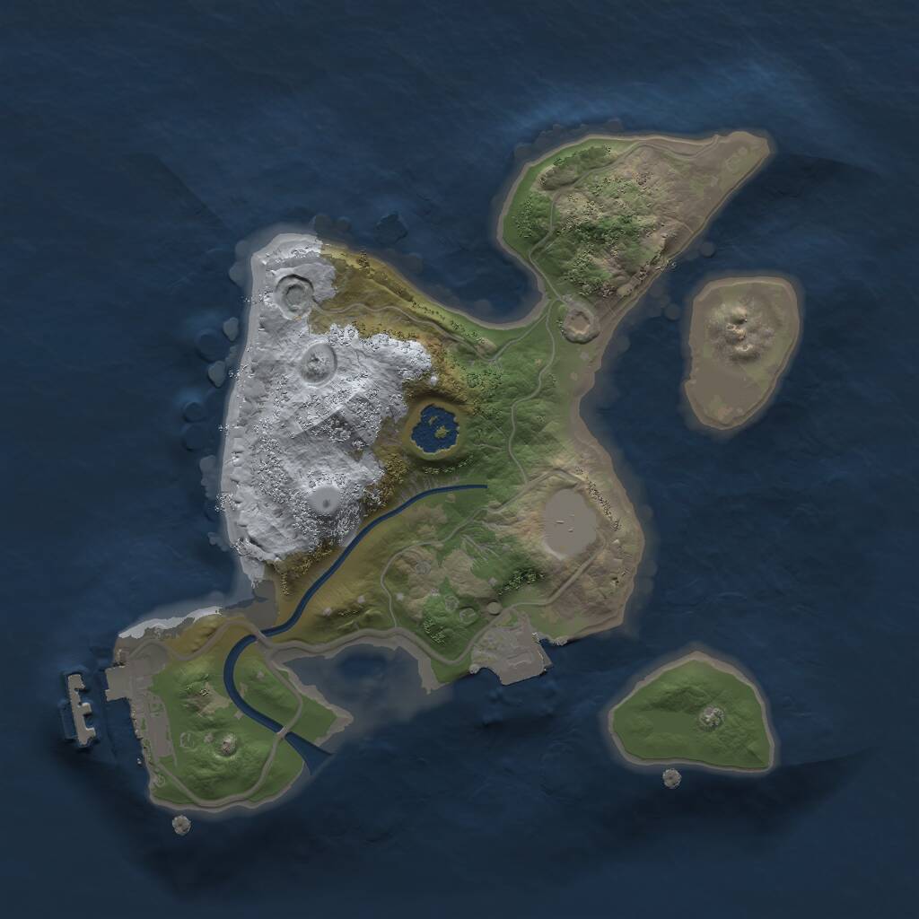 Rust Map: Procedural Map, Size: 2000, Seed: 401985751, 2 Monuments