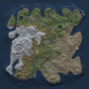 Thumbnail Rust Map: Procedural Map, Size: 3500, Seed: 98656748, 14 Monuments