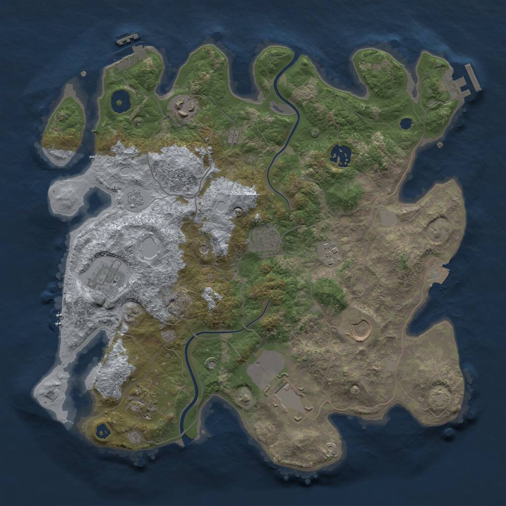 Rust Map: Procedural Map, Size: 3500, Seed: 98656748, 14 Monuments