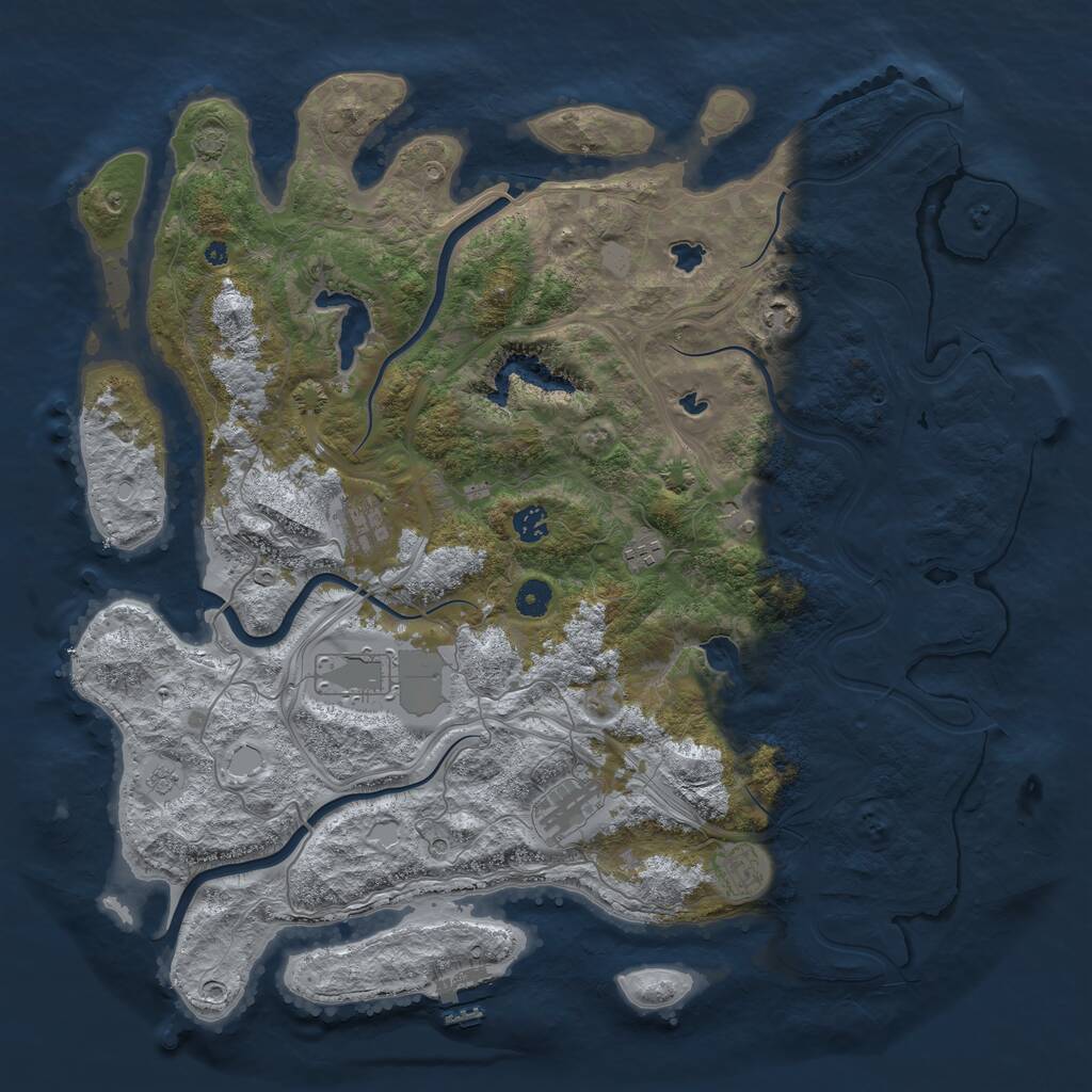 Rust Map: Procedural Map, Size: 4500, Seed: 7473653, 14 Monuments