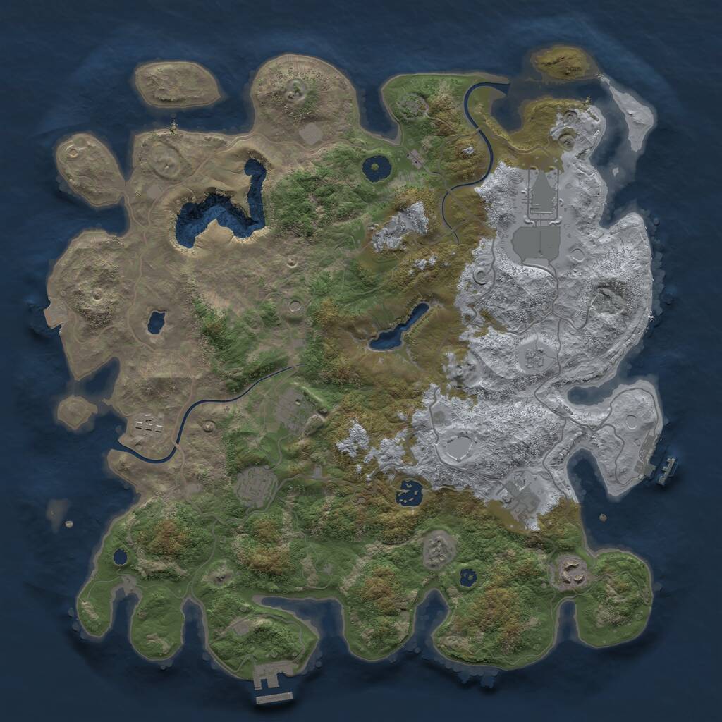 Rust Map: Procedural Map, Size: 4000, Seed: 34269, 14 Monuments
