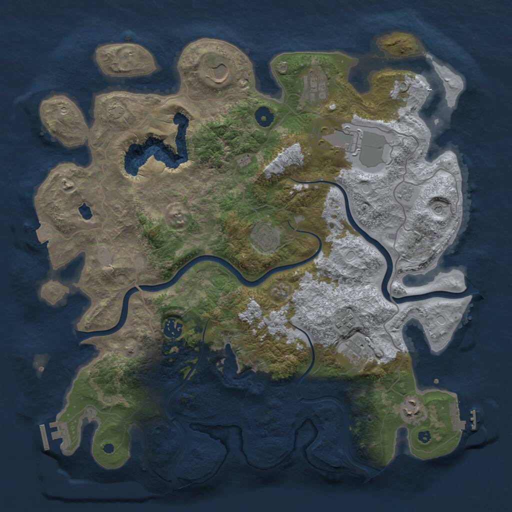 Rust Map: Procedural Map, Size: 4000, Seed: 34269, 14 Monuments