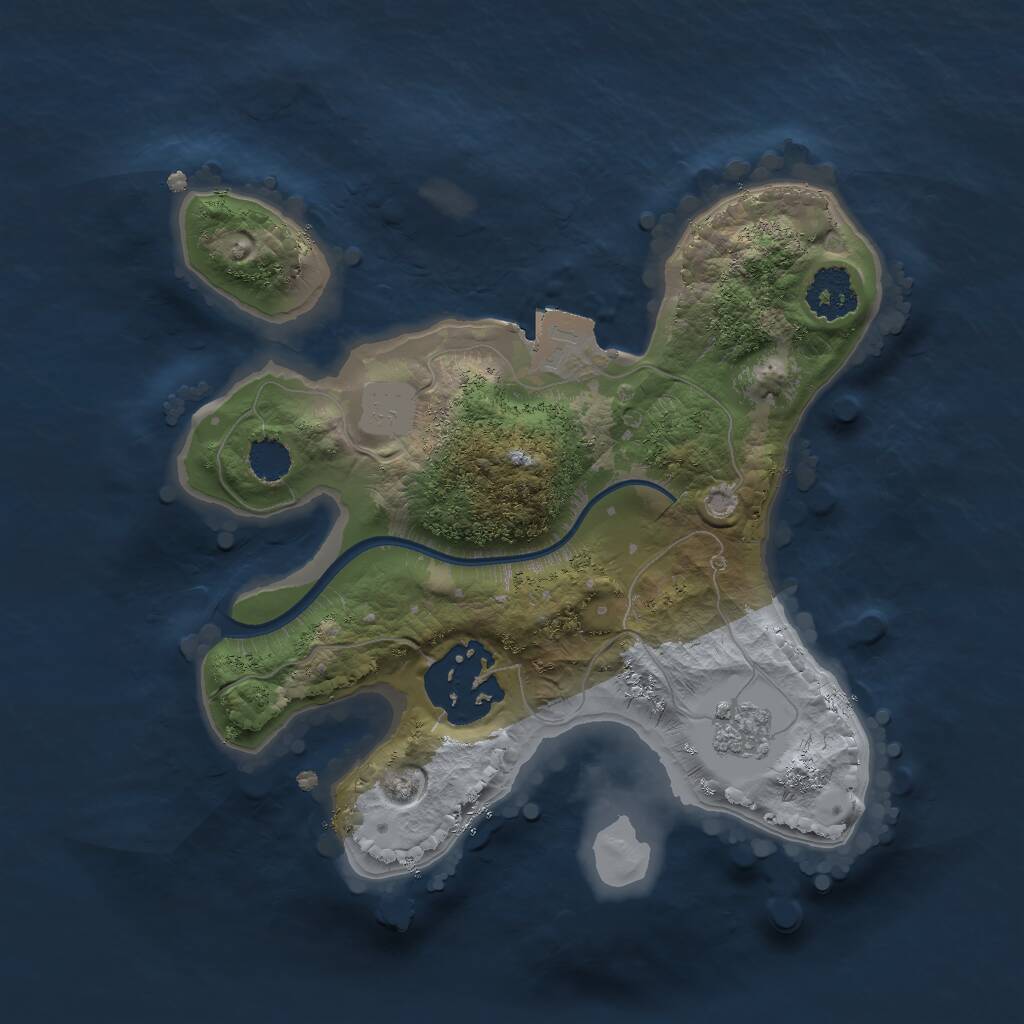 Rust Map: Procedural Map, Size: 2000, Seed: 1213874688, 3 Monuments
