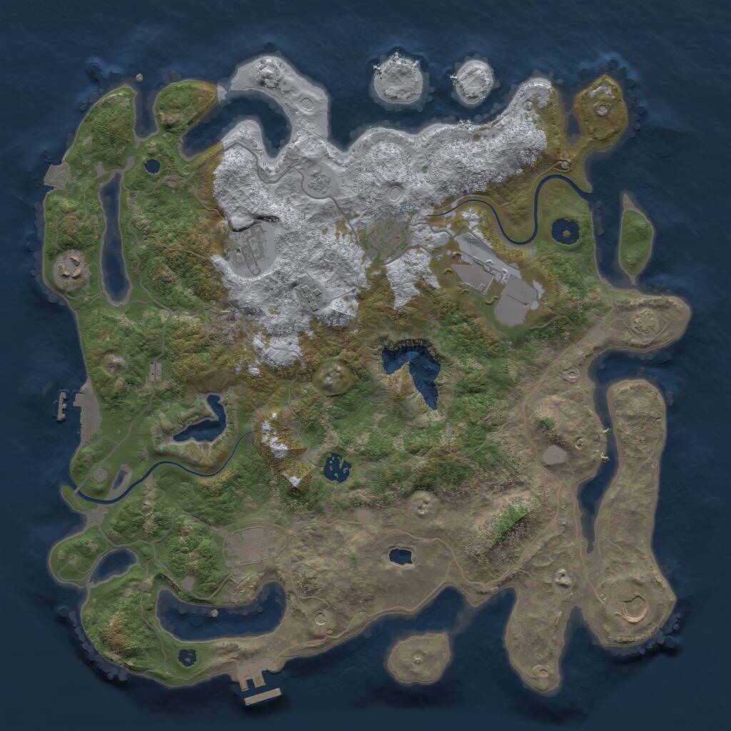 Rust Map: Procedural Map, Size: 4000, Seed: 469637860, 14 Monuments