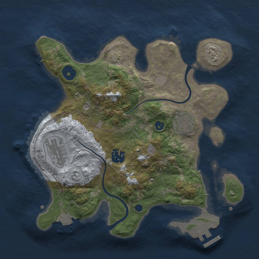 Rust Map: Procedural Map, Size: 2800, Seed: 2346264, 7 Monuments