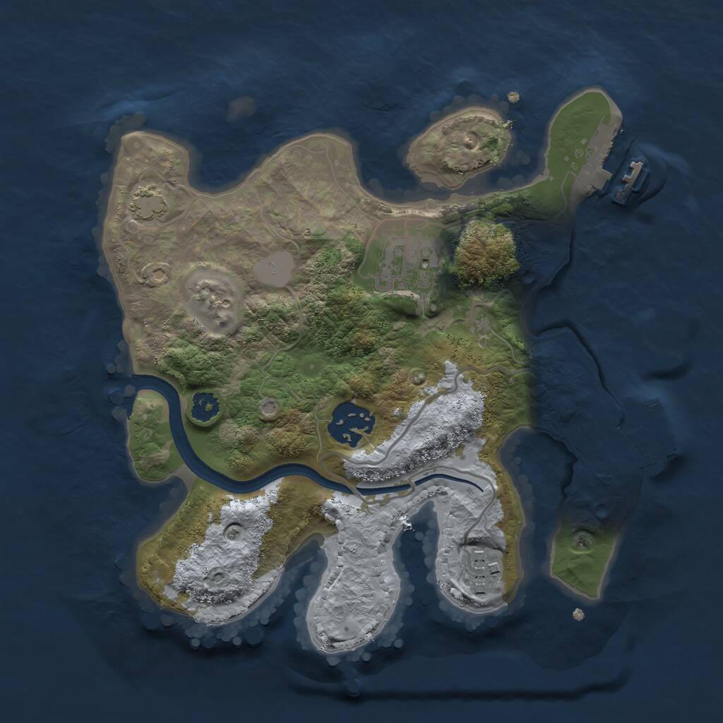 Rust Map: Procedural Map, Size: 2500, Seed: 82194, 7 Monuments