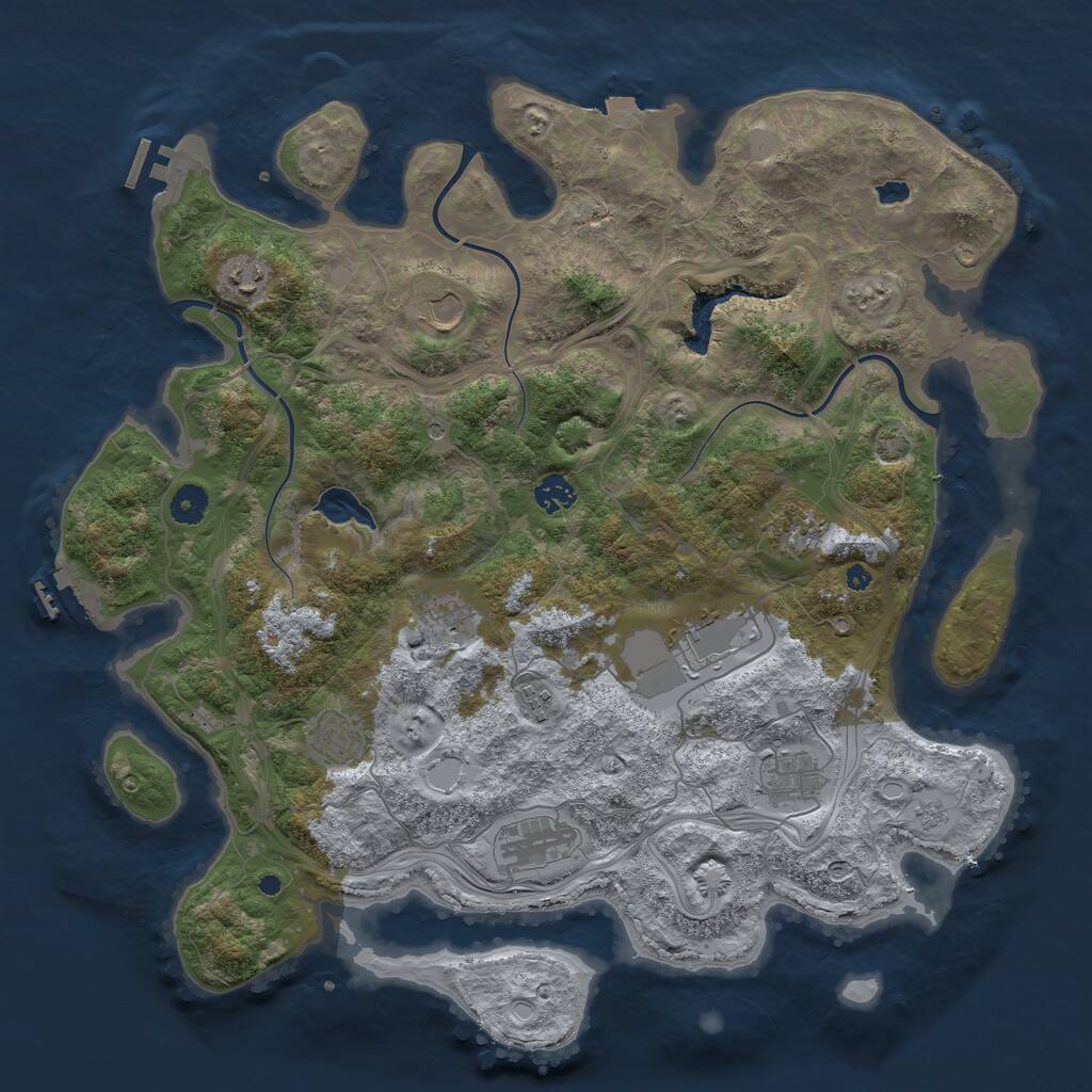 Rust Map: Procedural Map, Size: 4250, Seed: 725070470, 16 Monuments