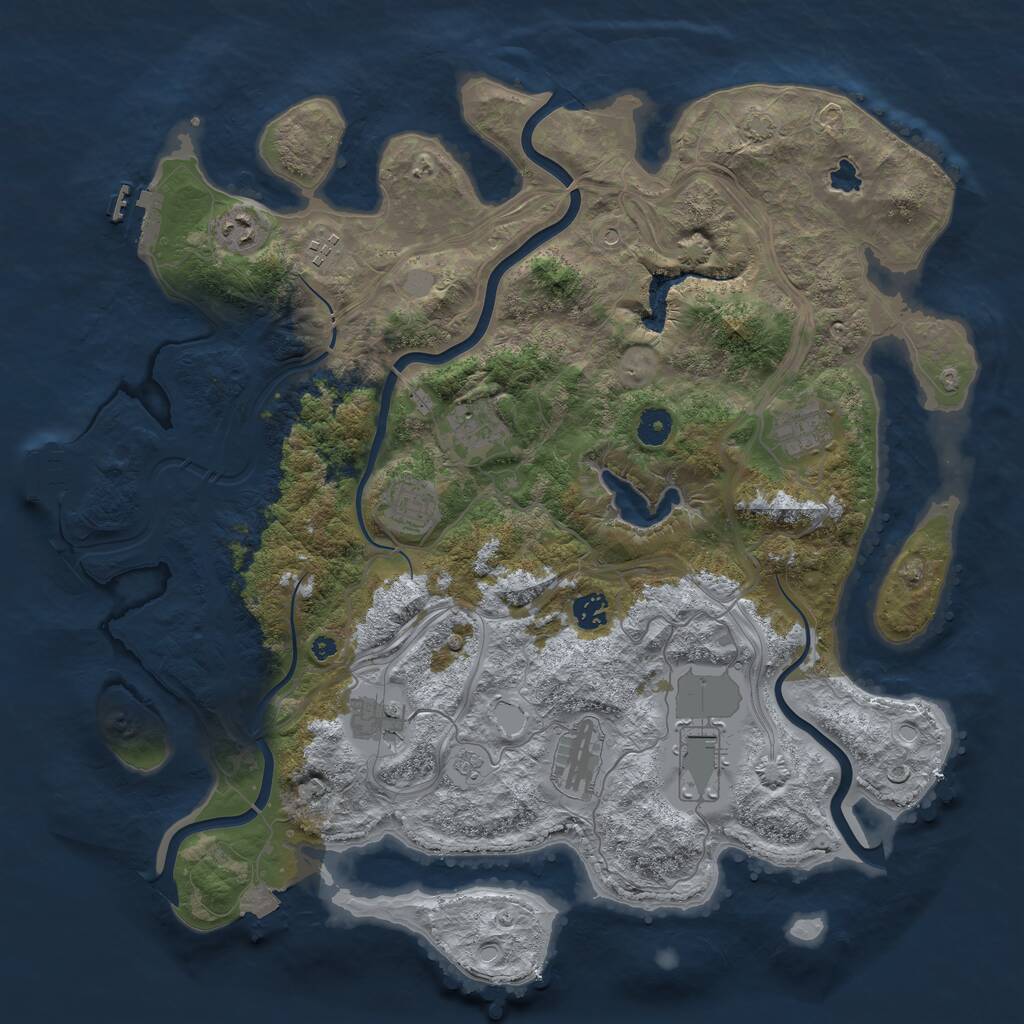 Rust Map: Procedural Map, Size: 4250, Seed: 725070470, 15 Monuments