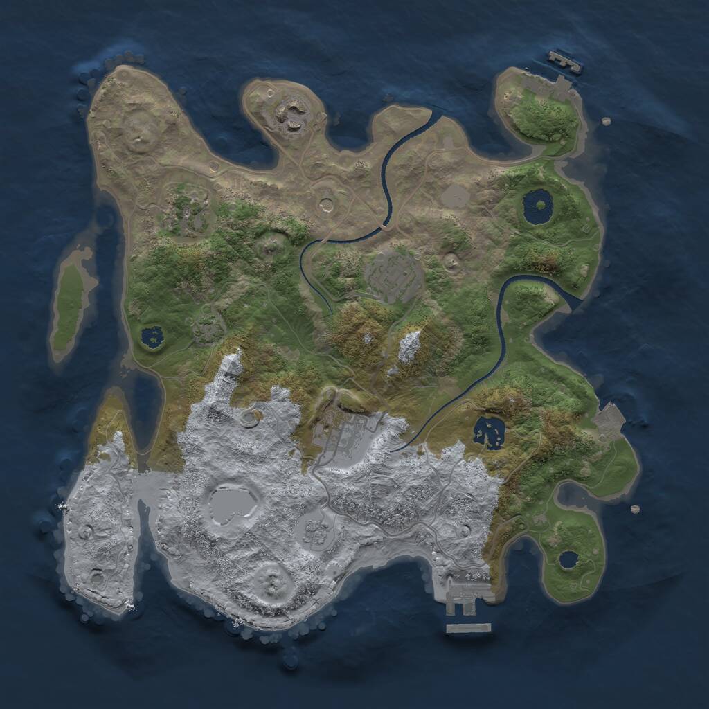 Rust Map: Procedural Map, Size: 3200, Seed: 504883895, 11 Monuments