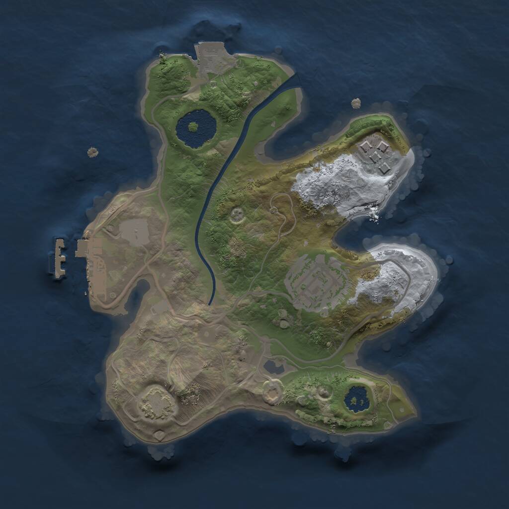 Rust Map: Procedural Map, Size: 2000, Seed: 1015813789, 5 Monuments