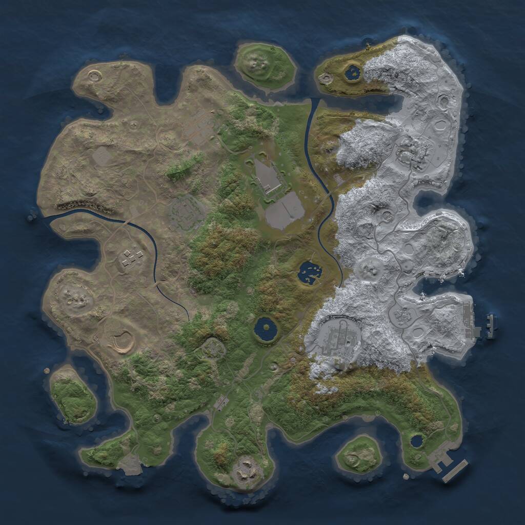 Rust Map: Procedural Map, Size: 3500, Seed: 1807583067, 15 Monuments