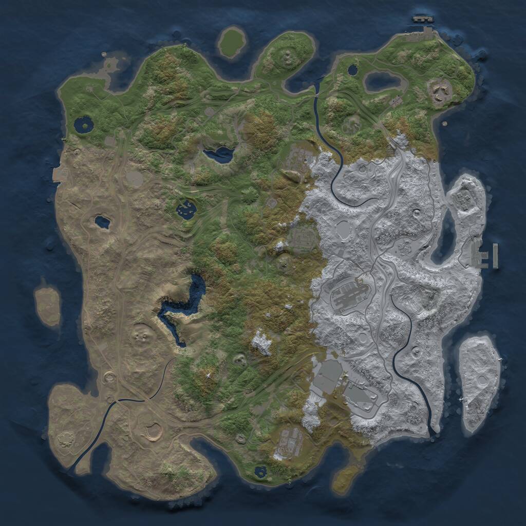 Rust Map: Procedural Map, Size: 4250, Seed: 13689, 15 Monuments