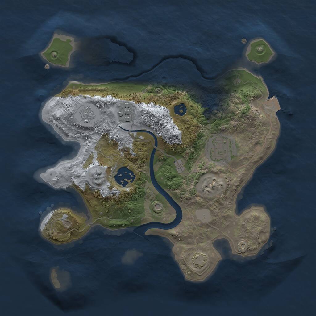 Rust Map: Procedural Map, Size: 2500, Seed: 17422879, 6 Monuments
