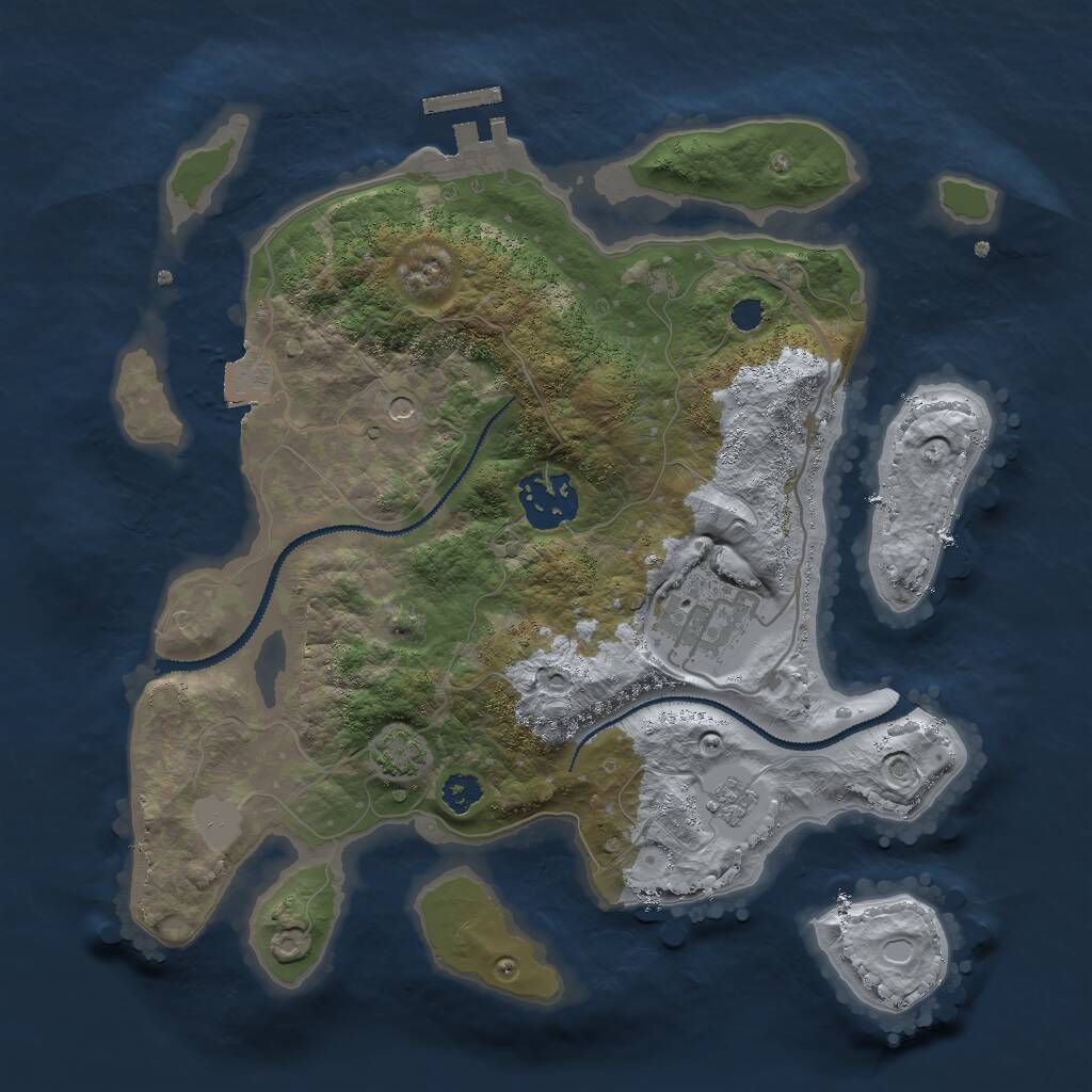 Rust Map: Procedural Map, Size: 2800, Seed: 724103, 7 Monuments