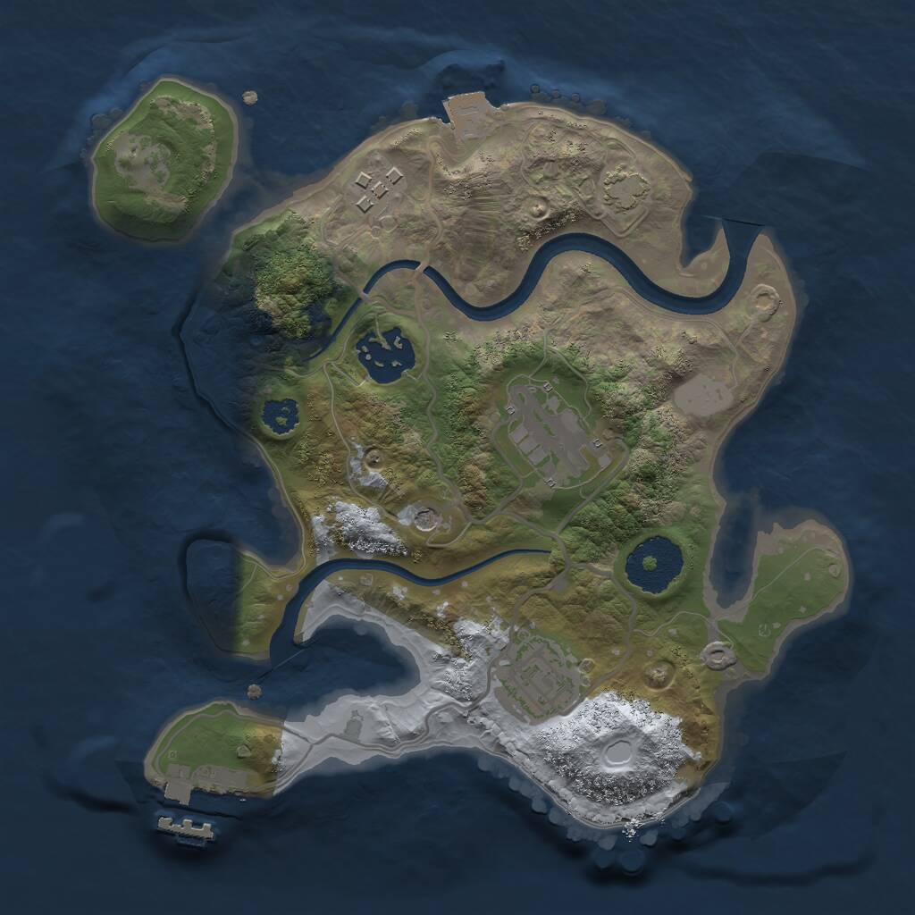 Rust Map: Procedural Map, Size: 2500, Seed: 1927680629, 8 Monuments