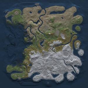 Thumbnail Rust Map: Procedural Map, Size: 4500, Seed: 1691089689, 16 Monuments