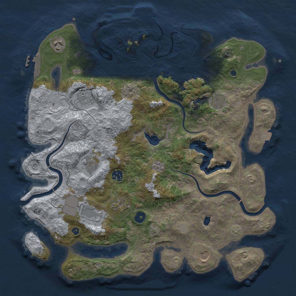 Rust Map: Procedural Map, Size: 4000, Seed: 931490995, 15 Monuments