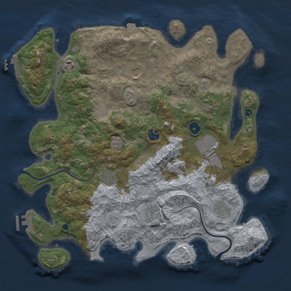 Rust Map: Procedural Map, Size: 3900, Seed: 1484536715, 15 Monuments