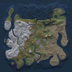 Thumbnail Rust Map: Procedural Map, Size: 3700, Seed: 983400273, 15 Monuments