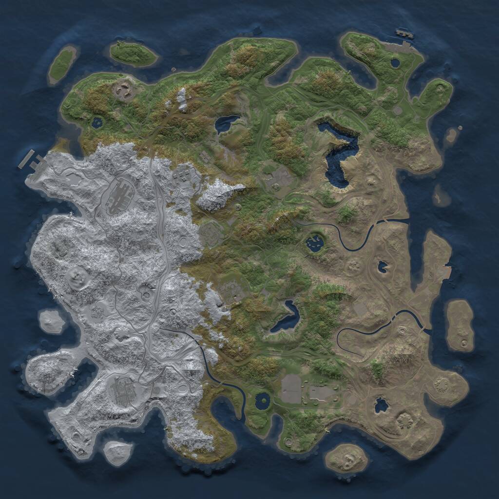 Rust Map: Procedural Map, Size: 4500, Seed: 148829886, 15 Monuments